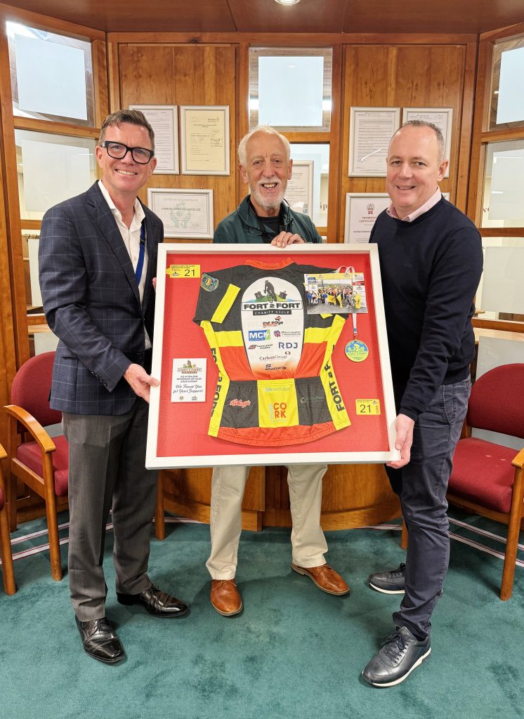 Presentation by Fort 2 fort Charity Cycle as appreciation gift for ongoing sponsorship support